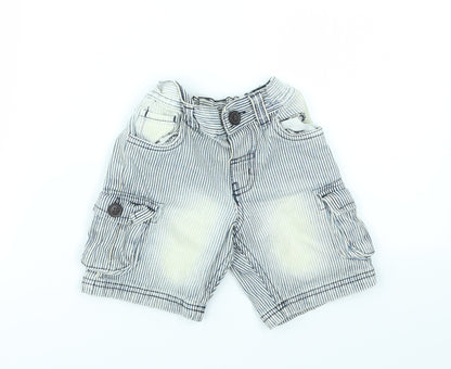urban rascals Girls Blue Striped  Cut-Off Shorts Size 3 Years