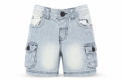 urban rascals Girls Blue Striped  Cut-Off Shorts Size 3 Years