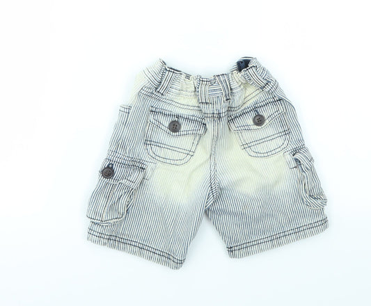 urban rascals Girls Blue Striped  Cut-Off Shorts Size 3 Years