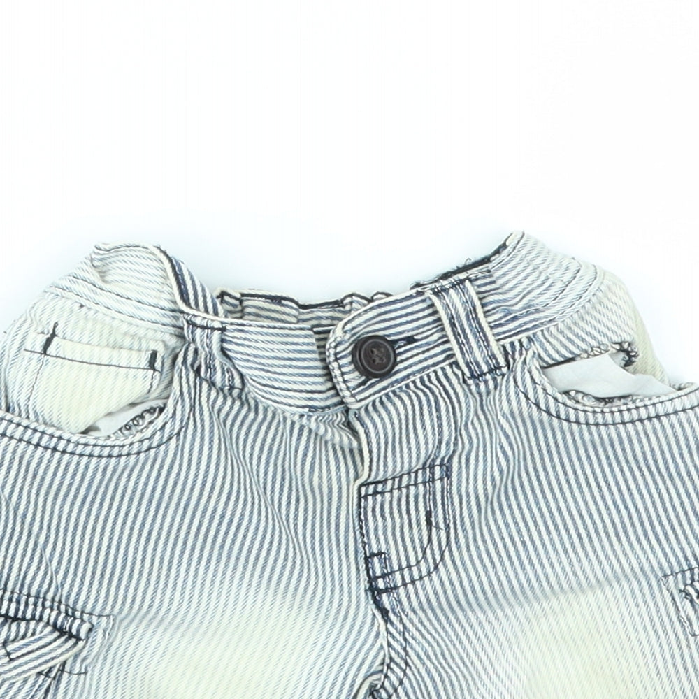 urban rascals Girls Blue Striped  Cut-Off Shorts Size 3 Years
