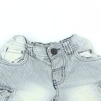 urban rascals Girls Blue Striped  Cut-Off Shorts Size 3 Years