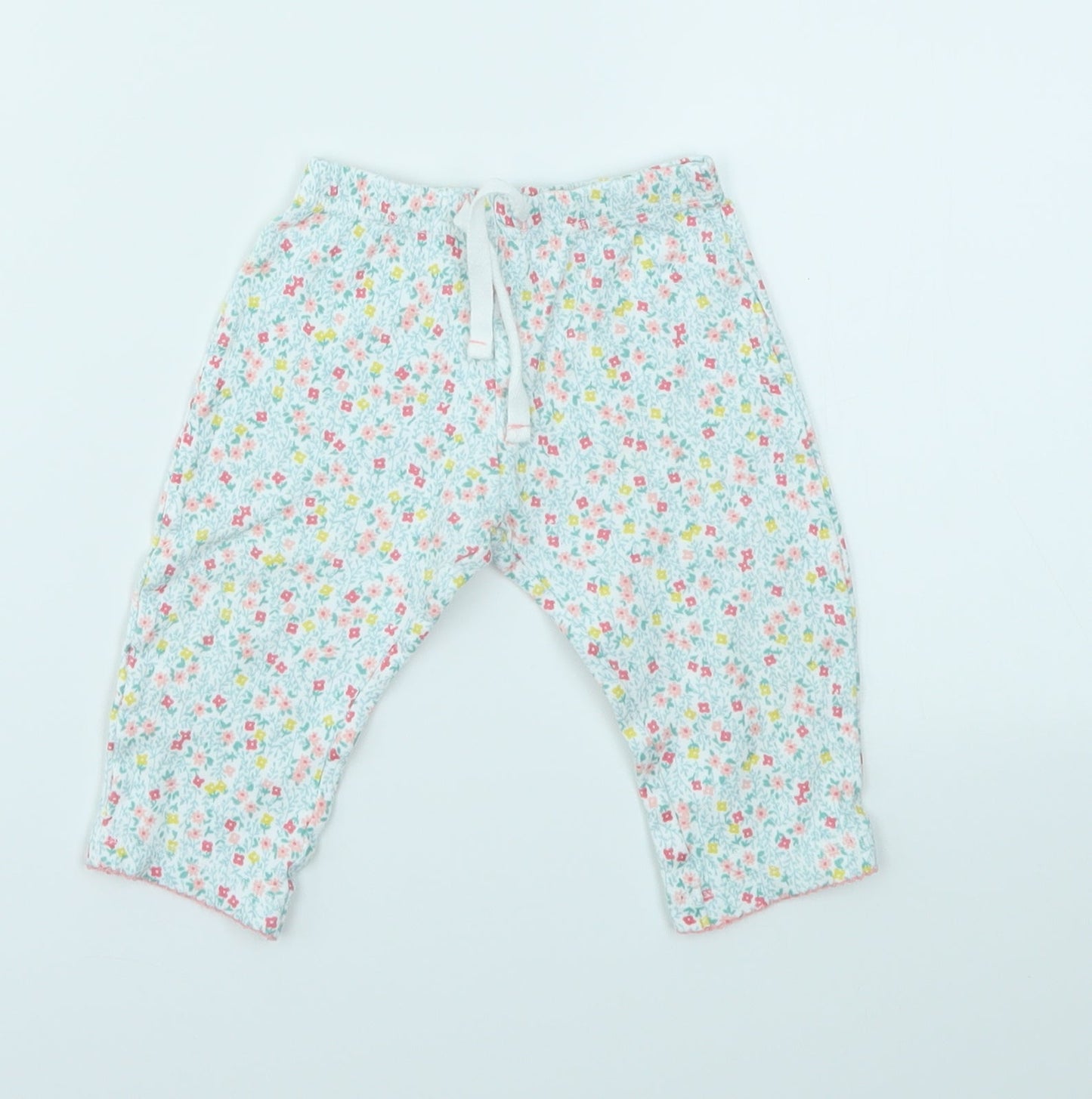 JHON LEWIS Girls Blue Floral  Capri Leggings Size 6-9 Months