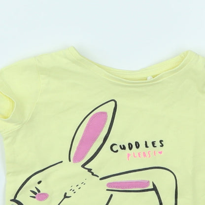 MINI CLUB  Girls Yellow Geometric  Basic T-Shirt Size 9-12 Months