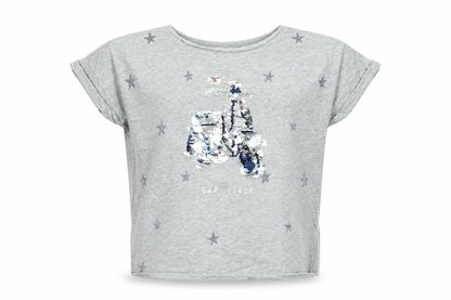 Gap Girls Grey Geometric  Basic T-Shirt Size L