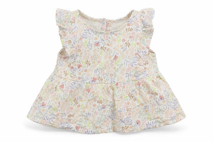 Nutmeg Girls White Floral  Basic T-Shirt Size 6-9 Months