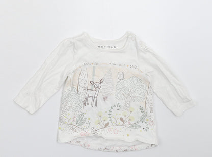 Nutmeg Girls White   Basic T-Shirt Size 6-9 Months