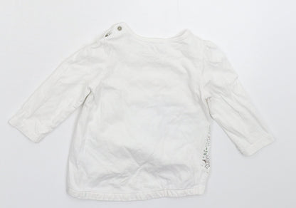 Nutmeg Girls White   Basic T-Shirt Size 6-9 Months
