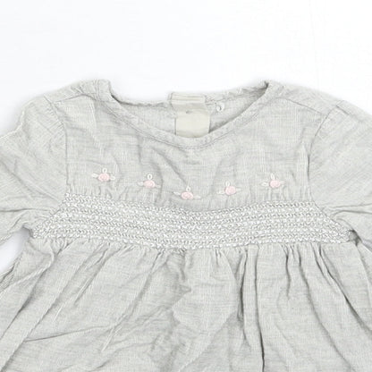 TU Girls Grey  Corduroy Fit & Flare  Size 6-9 Months