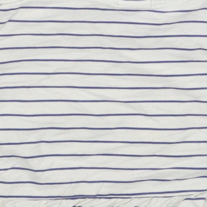 Mini Club Girls White Striped  Basic T-Shirt Size 9-12 Months