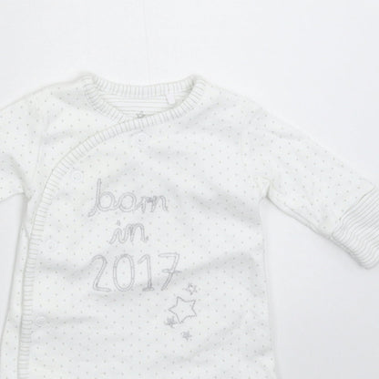 NEXT Baby White Geometric  Babygrow One-Piece Size Newborn