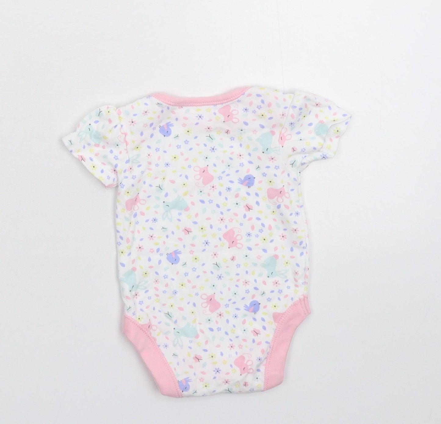 George Baby White Floral  Babygrow One-Piece Size 0-3 Months