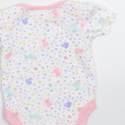 George Baby White Floral  Babygrow One-Piece Size 0-3 Months