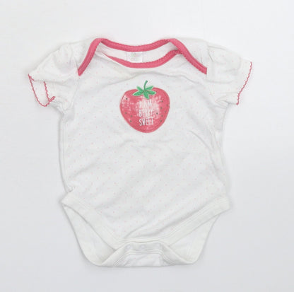 Mini Club Girls White Spotted  Babygrow One-Piece Size 3-6 Months