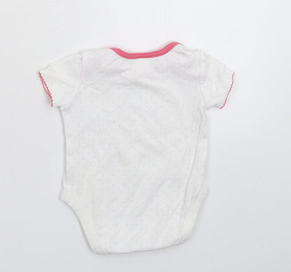 Mini Club Girls White Spotted  Babygrow One-Piece Size 3-6 Months