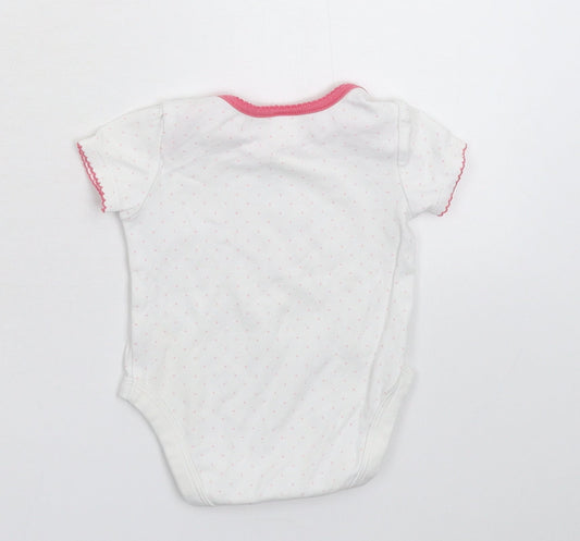 Mini Club Girls White Spotted  Babygrow One-Piece Size 3-6 Months