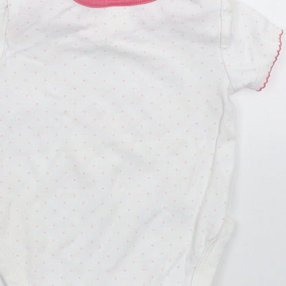 Mini Club Girls White Spotted  Babygrow One-Piece Size 3-6 Months