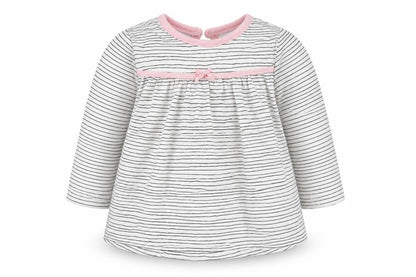 George Girls White Striped  Basic T-Shirt Size 3-6 Months
