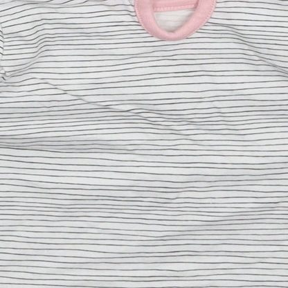 George Girls White Striped  Basic T-Shirt Size 3-6 Months