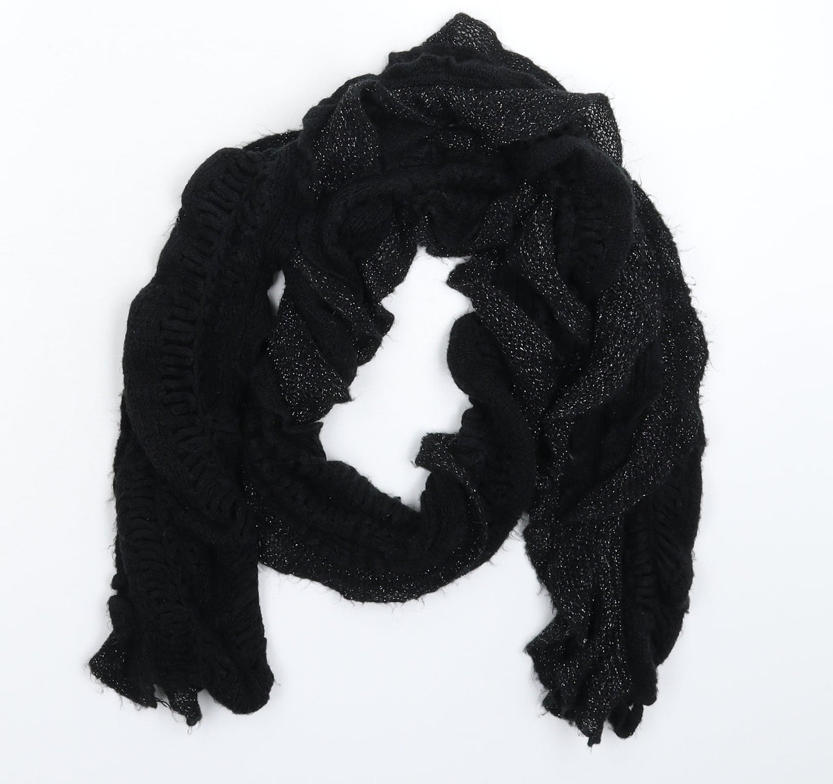 Preworn Womens Black  Knit  Scarf
