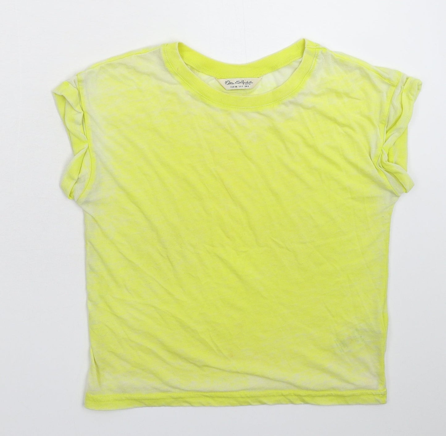 Miss Selfridge Womens Yellow   Basic T-Shirt Size 6