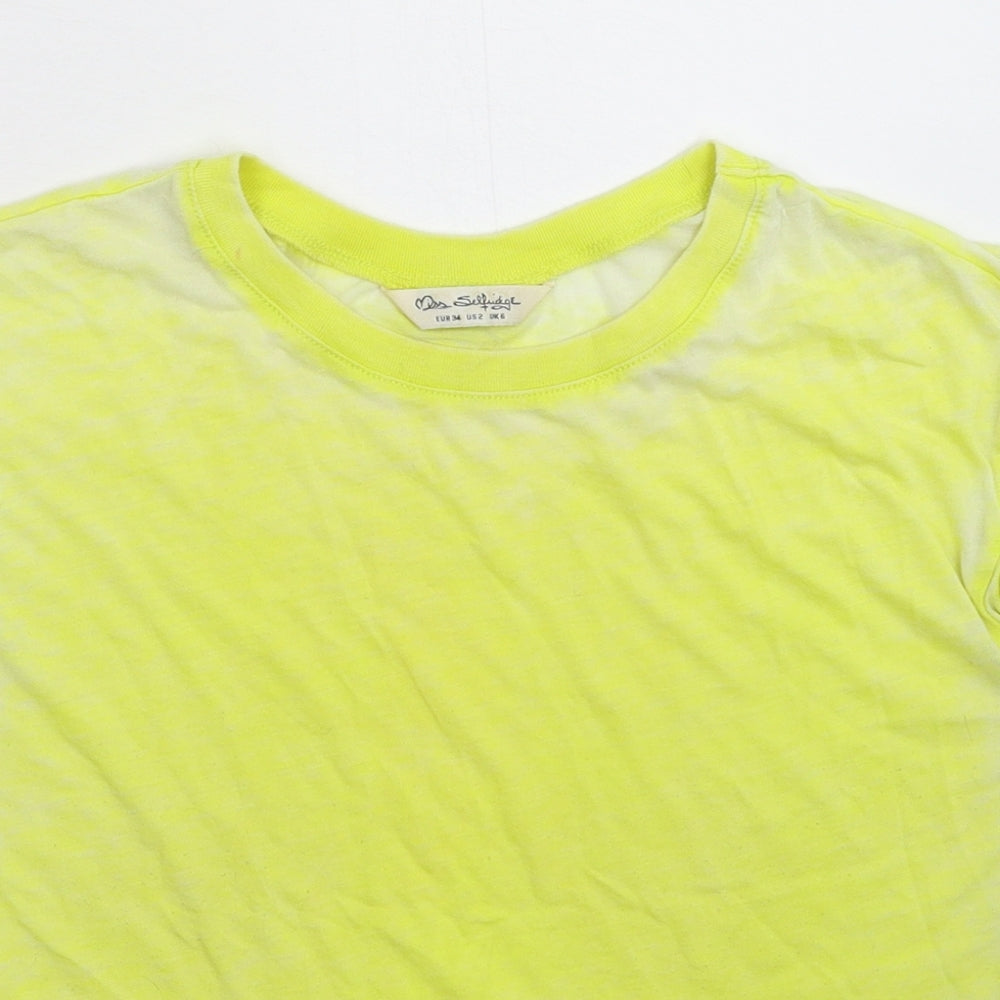 Miss Selfridge Womens Yellow   Basic T-Shirt Size 6