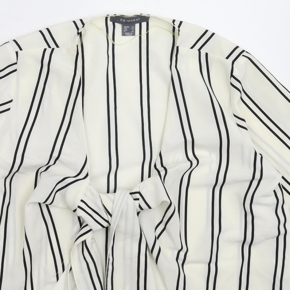 Primark Womens White Striped  Basic Blouse Size 10