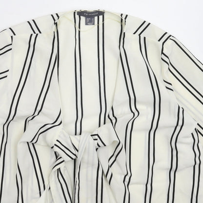 Primark Womens White Striped  Basic Blouse Size 10