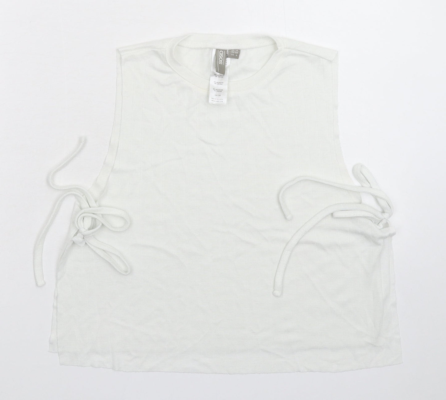 Womens UK Size 10 ASOS White Basic Tank
