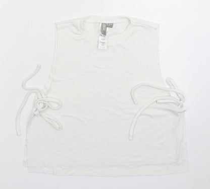 Womens UK Size 10 ASOS White Basic Tank