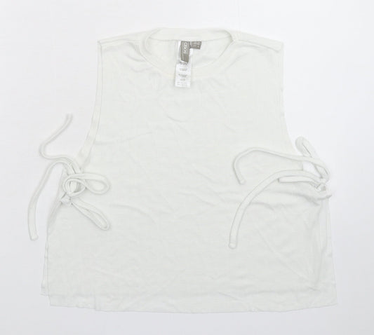 Womens UK Size 10 ASOS White Basic Tank