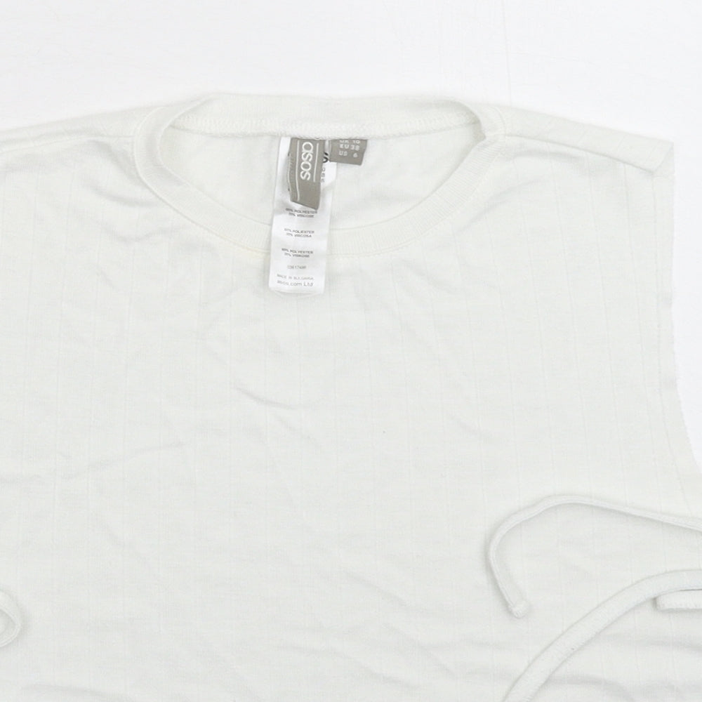 Womens UK Size 10 ASOS White Basic Tank
