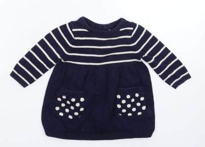 Gap Girls Blue Striped  Jumper Dress  Size 3-6 Months