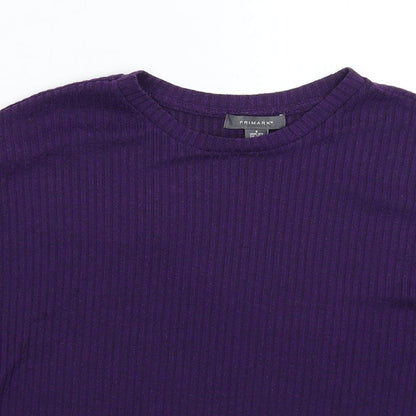 Primark Womens Purple Striped  Pullover Jumper Size 12  - Oversized