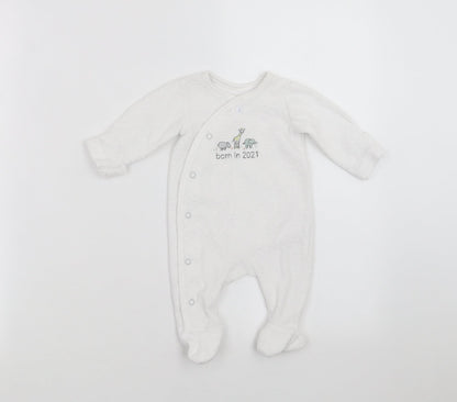Little Nutmeg Baby White   Babygrow One-Piece Size Newborn  - Born in 2021