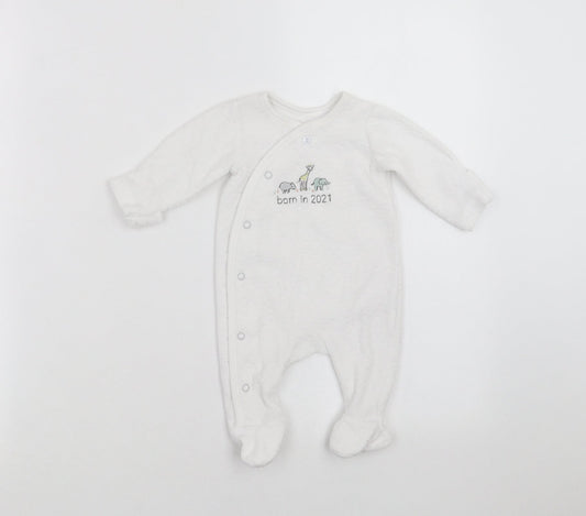 Little Nutmeg Baby White   Babygrow One-Piece Size Newborn  - Born in 2021