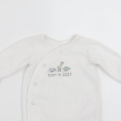 Little Nutmeg Baby White   Babygrow One-Piece Size Newborn  - Born in 2021