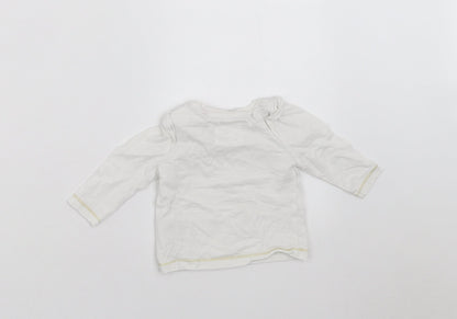 Mothercare Girls White   Basic T-Shirt Size 3-6 Months  - christmas