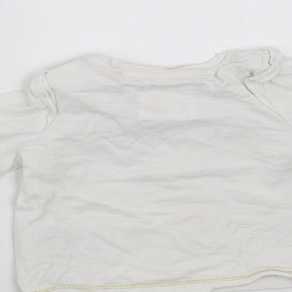 Mothercare Girls White   Basic T-Shirt Size 3-6 Months  - christmas
