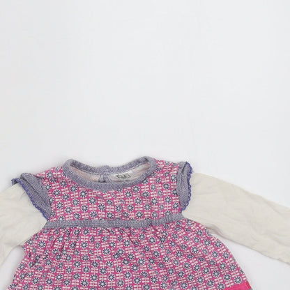 F&F Girls Blue Geometric  Basic T-Shirt Size 3-6 Months