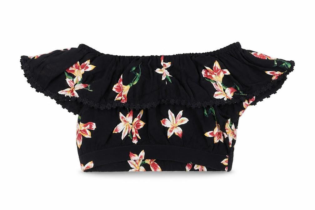 Womens UK Size 8 Miss Selfridge Black Cropped Blouse