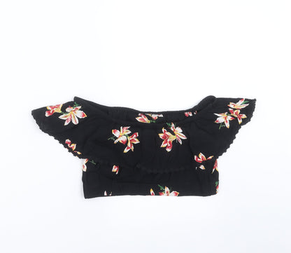 Womens UK Size 8 Miss Selfridge Black Cropped Blouse