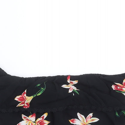 Womens UK Size 8 Miss Selfridge Black Cropped Blouse
