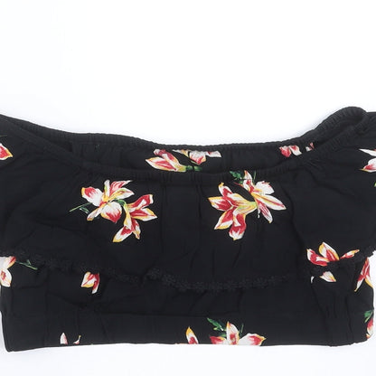 Womens UK Size 8 Miss Selfridge Black Cropped Blouse