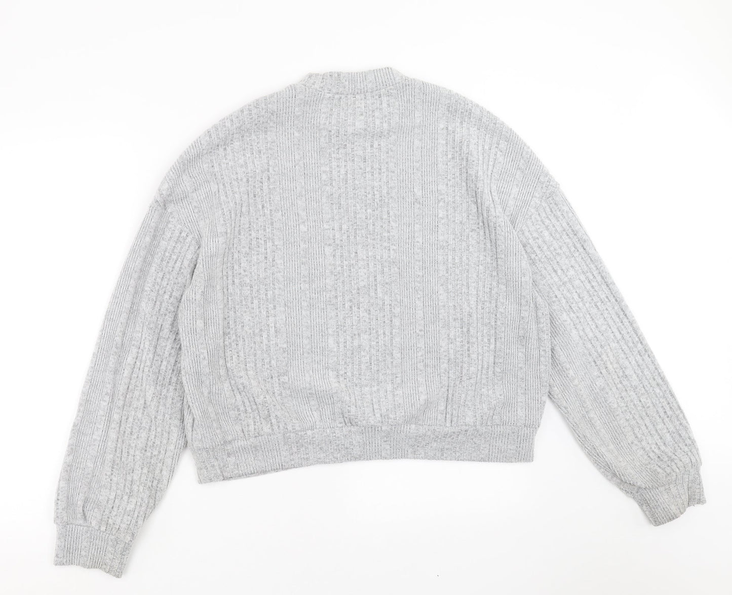 SheIn Womens Grey Striped Knit Pullover Jumper Size XL