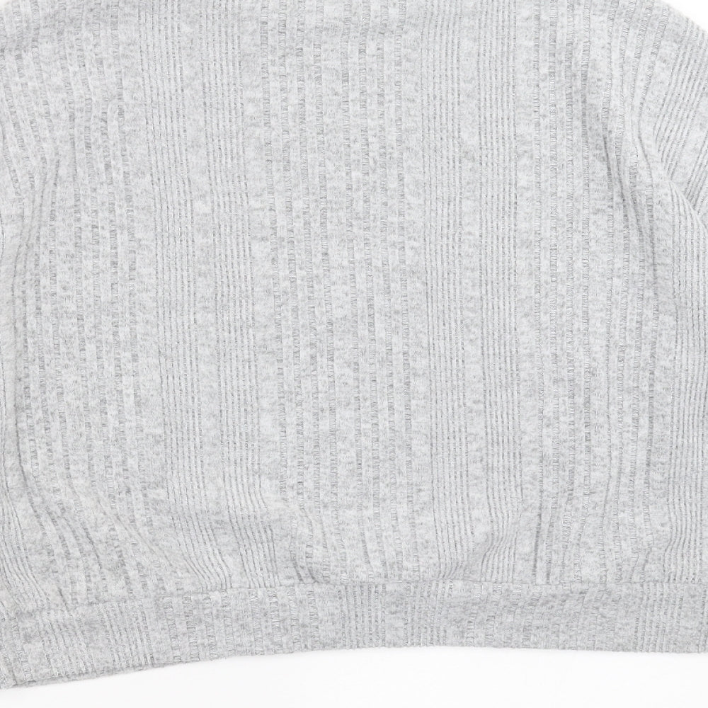 SheIn Womens Grey Striped Knit Pullover Jumper Size XL