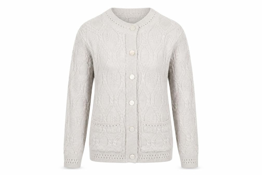 Womens UK Size 14 Beaumonde Paris Beige Cardigan Jumper