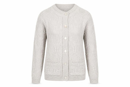Womens UK Size 14 Beaumonde Paris Beige Cardigan Jumper