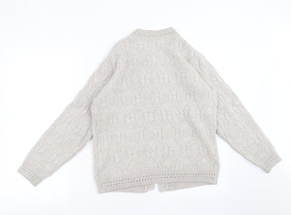 Womens UK Size 14 Beaumonde Paris Beige Cardigan Jumper