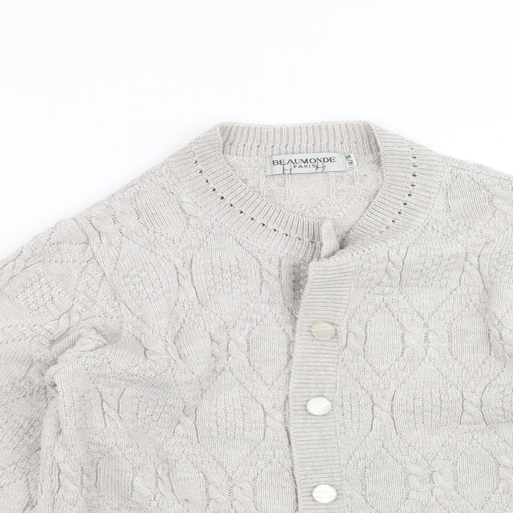 Womens UK Size 14 Beaumonde Paris Beige Cardigan Jumper
