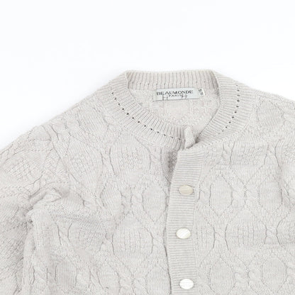Womens UK Size 14 Beaumonde Paris Beige Cardigan Jumper